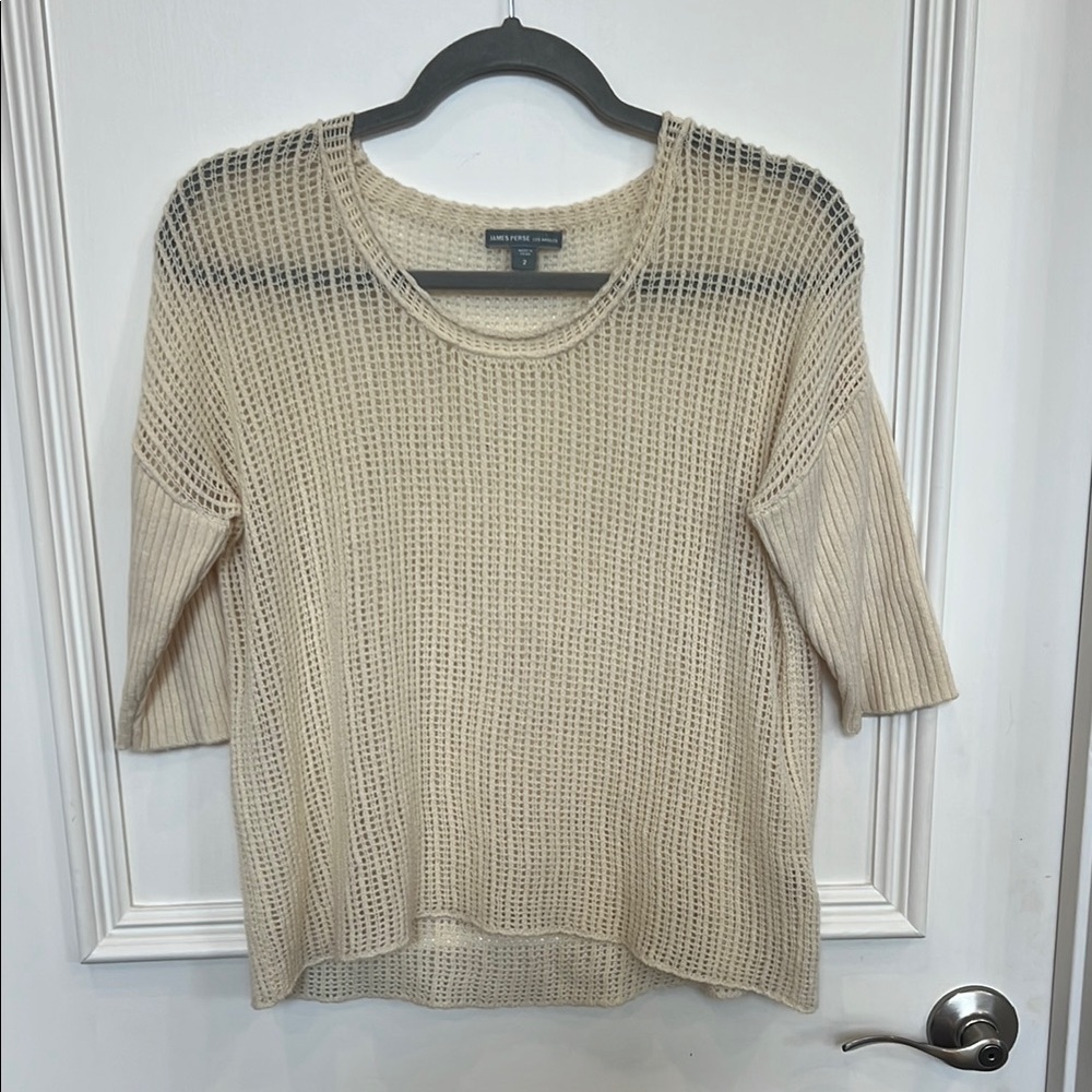 EUC Like New James Perse open knit sweater. 100% cashmere. Size 2